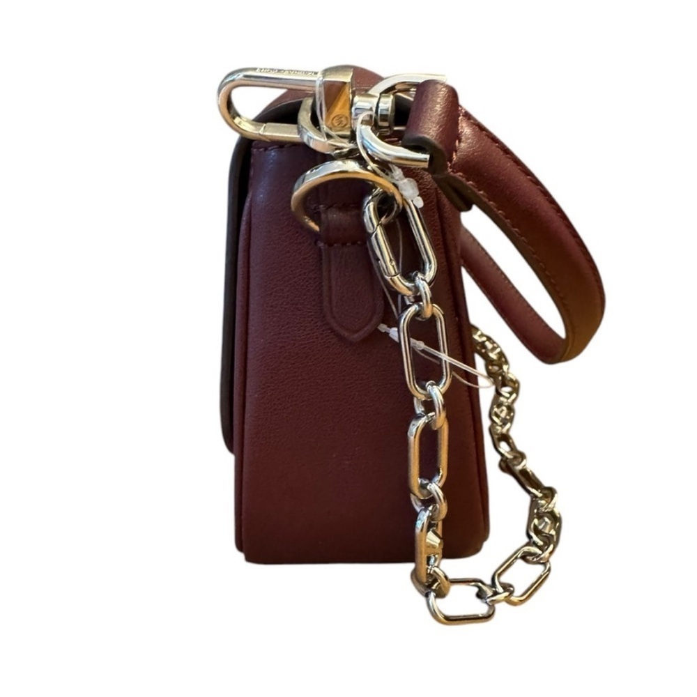 Michael Kors Parker medium convertible pouchette shoulder bag, leather, merlot - Picture 3 of 10